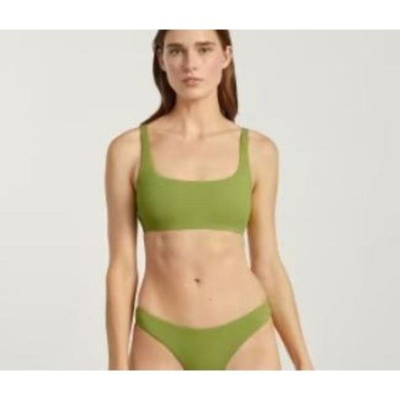 Everlane Other - Everlane The Square-Neck Bikini Top Pepper Green Size L NWT